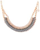 Guess Rose Gold-tone Crystal & Thread Collar Necklace, 15 + 2 Extender