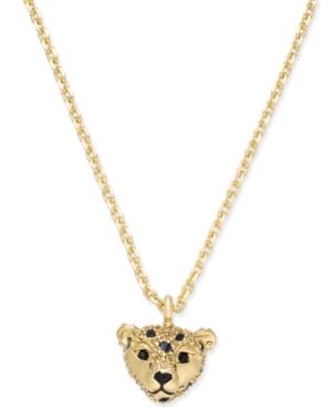 Kate Spade New York Gold-tone Yellow Pave & Jet Stone Cheetah Pendant Necklace