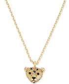 Kate Spade New York Gold-tone Yellow Pave & Jet Stone Cheetah Pendant Necklace