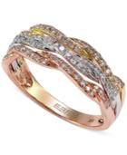 Effy Diamond Tri-tone Ring (1/3 Ct. T.w.) In 14k Gold