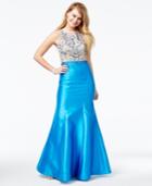 Juniors' Beaded Illusion Mermaid Gown, A Macy's Exclusive Style