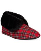 Charter Club Tartan Plaid Bootie Memory Foam Slippers, Only At Macy's