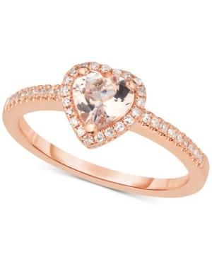 Morganite (5/8 Ct. T.w.) & Diamond (1/6 Ct. T.w.) Ring In 14k Rose Gold