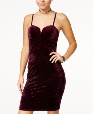Material Girl Juniors' Crushed-velvet Bodycon Dress, Created For Macy's