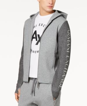 Armani Exchange Men's Colorblocked Logo-print Double-knit Hoodie