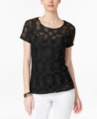 Inc International Concepts Embellished Embroidered Top, Only At Macy's
