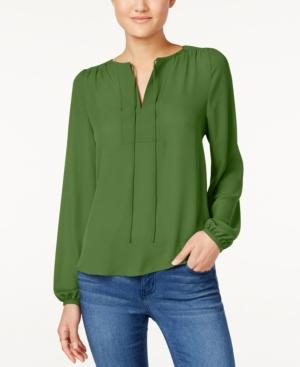 Hippie Rose Juniors' Split-neck Peasant Top