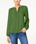 Hippie Rose Juniors' Split-neck Peasant Top