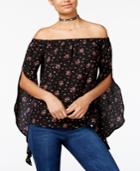 Ultra Flirt Juniors' Printed Off-the-shoulder Top