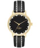 Kate Spade New York Women's Metro Black & White Leather Strap Watch 34mm Ksw1001