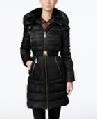 Vince Camuto Faux-fur-collar Belted Down Coat