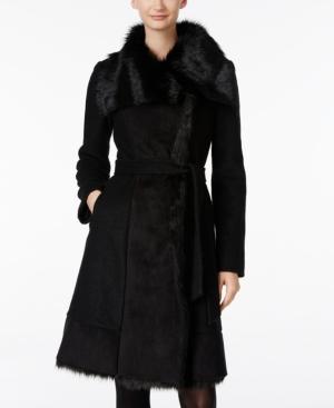 Vince Camuto Faux-fur-trim Walker Coat