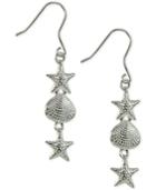 Giani Bernini Starfish & Shell Drop Earrings In Sterling Silver, Only At Macy's