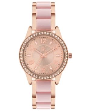 I.n.c. Women's Rose Gold-tone & White Or Pink Acrylic Bracelet Watch 34mm, Created For Macy's