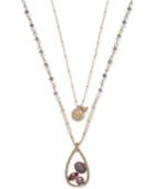 Lonna & Lilly Gold-tone Beaded Layer Pendant Necklace