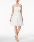 Adrianna Papell Embellished Floral-applique Dress