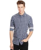 Kenneth Cole Reaction Checked Long-sleeve Button-front Shirt