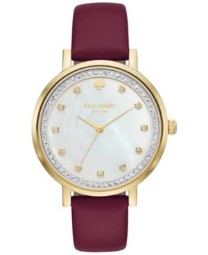 Kate Spade New York Women's Monterey Merlot Leather Strap Watch 38mm Ksw1170