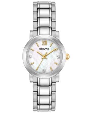 Bulova Women's Diamond Accent Stainless Steel Bracelet Watch 26mm 98p164