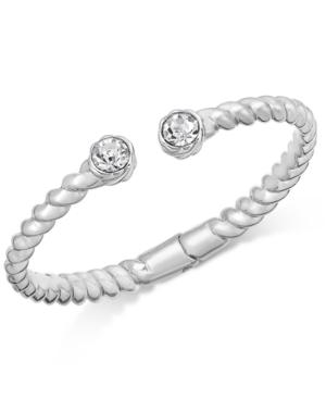 Charter Club Gold-tone Twist-style Crystal Hinged Open Bangle Bracelet, Only At Macy's