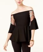 Eci Off-the-shoulder Illusion Top