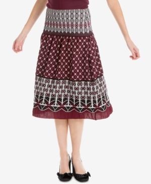 Max Studio London Smocked A-line Skirt