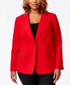Tahari Asl Plus Size Ponte One-button Jacket
