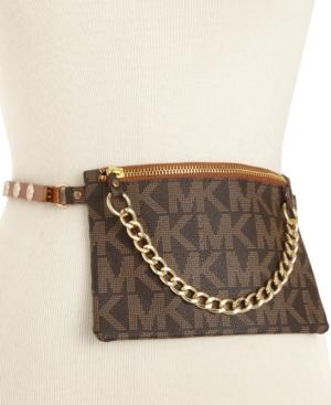 Michael Michael Kors Mk Logo Leather Belt Bag Belt
