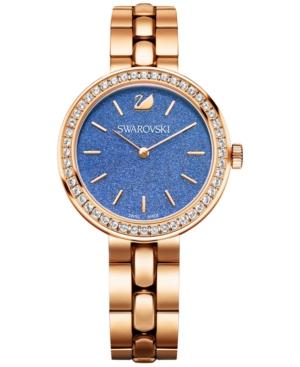 Swarovski Women's Swiss Daytime Rose Gold-tone Stainless Steel Crystal Accent Bracelet Watch 34mm