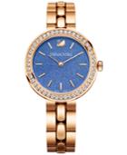 Swarovski Women's Swiss Daytime Rose Gold-tone Stainless Steel Crystal Accent Bracelet Watch 34mm