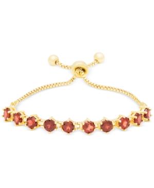 Garnet Adjustable Slide Bracelet (3 Ct. T.w.) In 18k Gold Plating