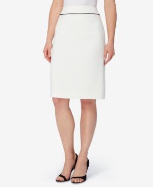Tahari Asl Faux-leather-trim Pencil Skirt