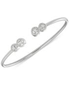 Wrapped Diamond Cluster Bangle Bracelet (1/6 Ct. T.w.) In Sterling Silver