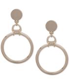 Dkny Gold-tone Circle Drop Earrings, Created For Macy's