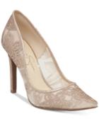 Jessica Simpson Charese Mesh & Floral Detail Evening Pumps Women's Shoes