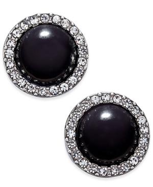 Charter Club Silver-tone Black Stone Stud Earrings, Only At Macy's