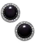 Charter Club Silver-tone Black Stone Stud Earrings, Only At Macy's