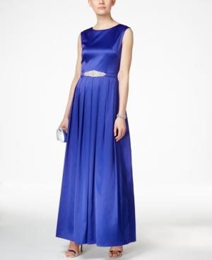 Tahari Asl Embellished Satin Gown