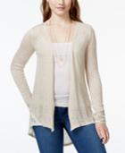 American Rag Marled Lace-trim High-low Cardigan Sweater, Only At Macy's