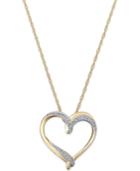 Diamond Heart Pendant Necklace (1/10 Ct. T.w.) In 14k Gold-plated Sterling Silver