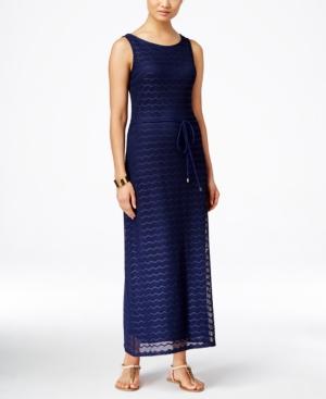 Sandra Darren Sleeveless Crocheted Maxi Dress