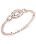 Anne Klein Rose Gold-tone Pave Link Bangle Bracelet, Created For Macy's