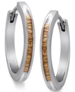 Sterling Silver Earrings, Champagne Diamond Baguette Hoop Earrings (1/2 Ct. T.w.)