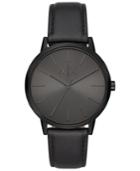 Ax Armani Exchange Men's Cayde Black Leather Strap Watch 42mm