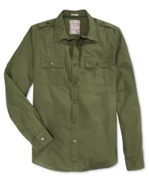 Guess Men's Long-sleeve Laguna Military Shirt