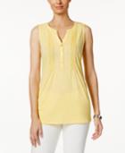 Charter Club Pleated Henley Top, Created For Macy's