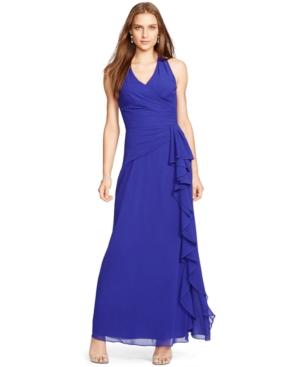 Lauren Ralph Lauren Ruffled Surplice Gown