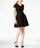 Maison Jules Heart-print Fit & Flare Dress, Only At Macy's