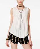 American Rag Juniors' Lace-trim Textured Tank Top, Created For Macy's