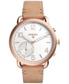 Fossil Q Women's Tailor Light Brown Leather Strap Hybrid Smart Watch 40mm Ftw1129